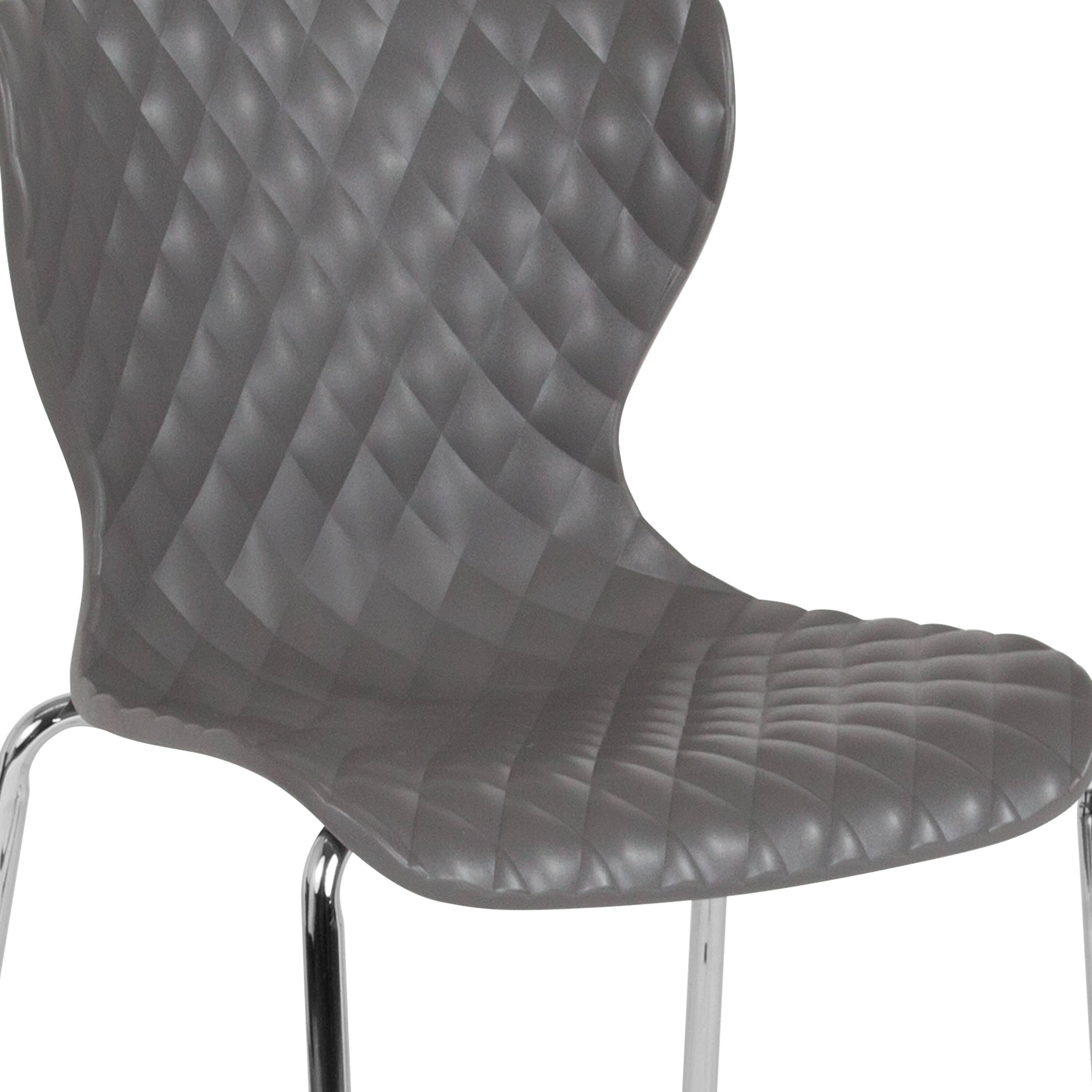 Alt View 9. Emma + Oliver - Contemporary Design Accent Dining Plastic Stack Chair - Gray.