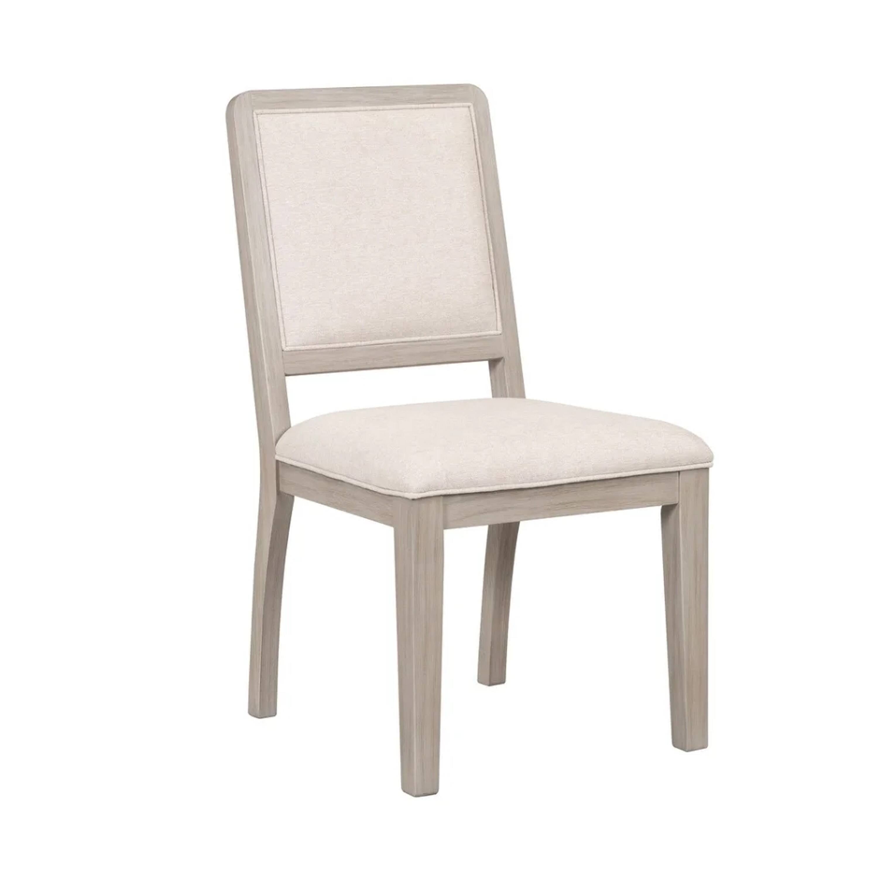 Front. Manhattan Lane - Giva Dining Side Chair Set of 2, Rattan Design, Natural Brown Wood - Natural Oak Brown, White.