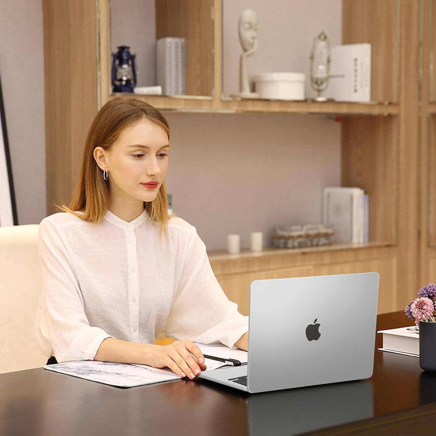 Alt View 2. mosiso - Laptop Case for MacBook Air 13 inch Case M4 A3240 M3 A3113 M2 A2681 2022-2025 - Frost.