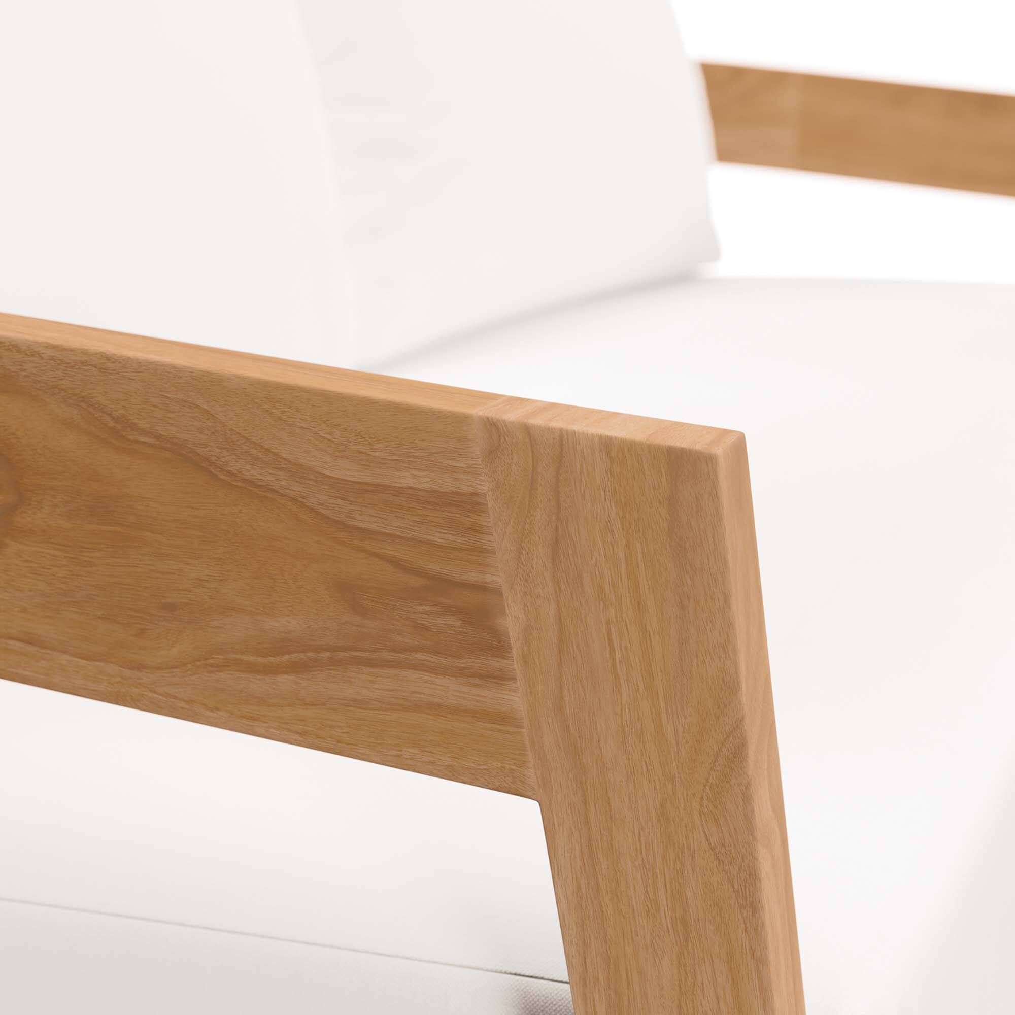 Alt View 4. Modway - Brisbane Teak Wood Outdoor Patio Loveseat by Modway - Natural White.