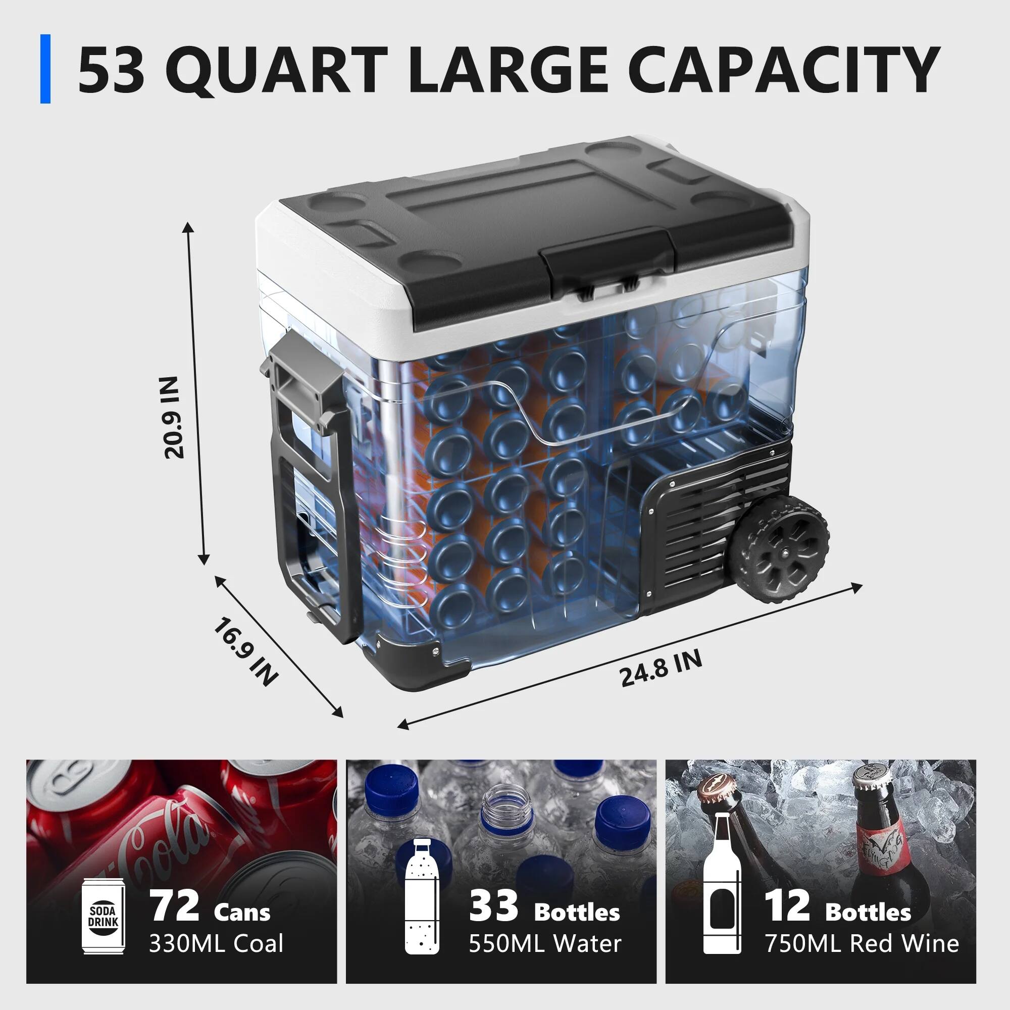 新品未使用 VANLIFE SUPPLY CAR SIDE CHILLER ➂ SIMZLIFE 12V Car Refrigerator, 37QT Portable Freezer, DC/AC Cooler