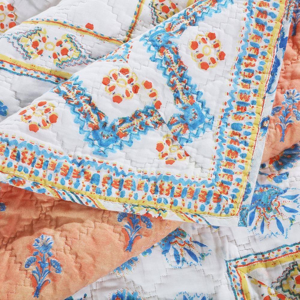 Alt View 2. Barefoot Bungalow - Barefoot Bungalow Aleena Reversible Quilt And Pillow Sham Set - King 105x95", Ivory - Ivory.