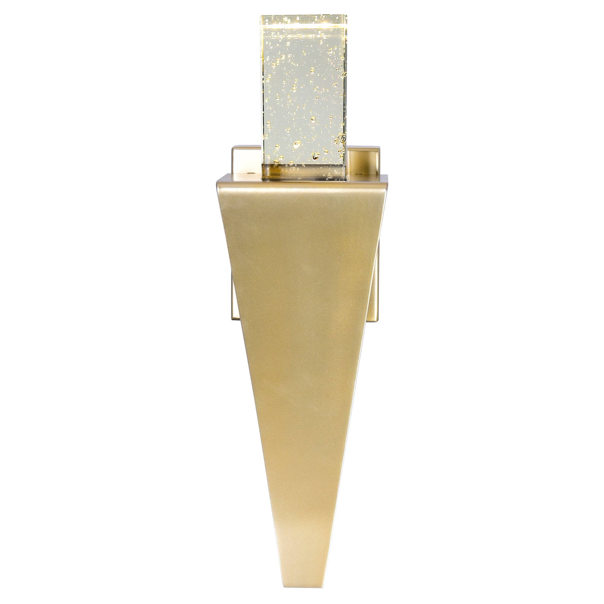 Alt View 1. CWI Lighting - Catania LED Integrated Satin Gold Wall Light - Satin Gold.