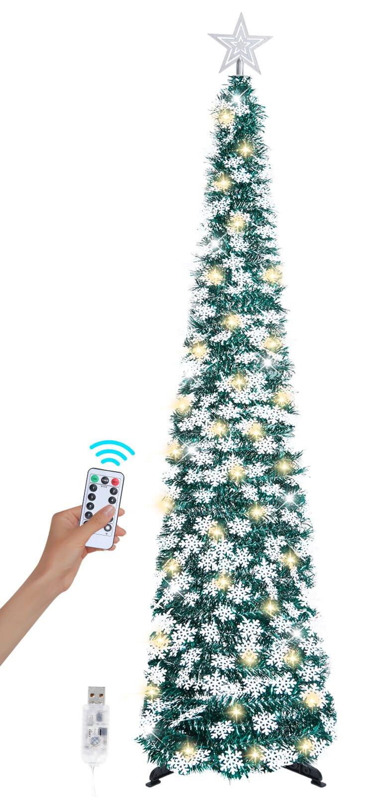 Peacock Green - Snowflakes 6ft