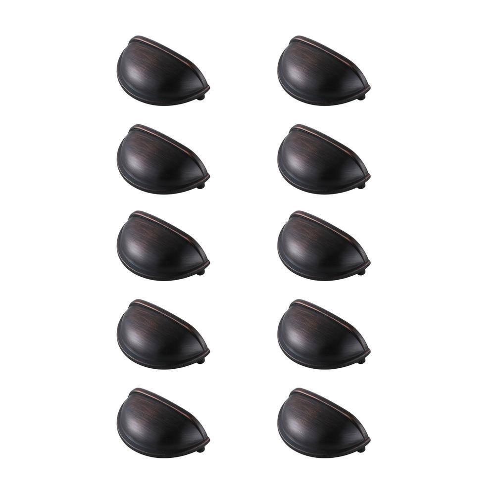 Alt View 2. Elegant Decor - Atticus 3" Center to Center Oil-rubbed Bronze Cup Bar Pull Multipack (set of 10) - Oil-Rubbed Bronze.