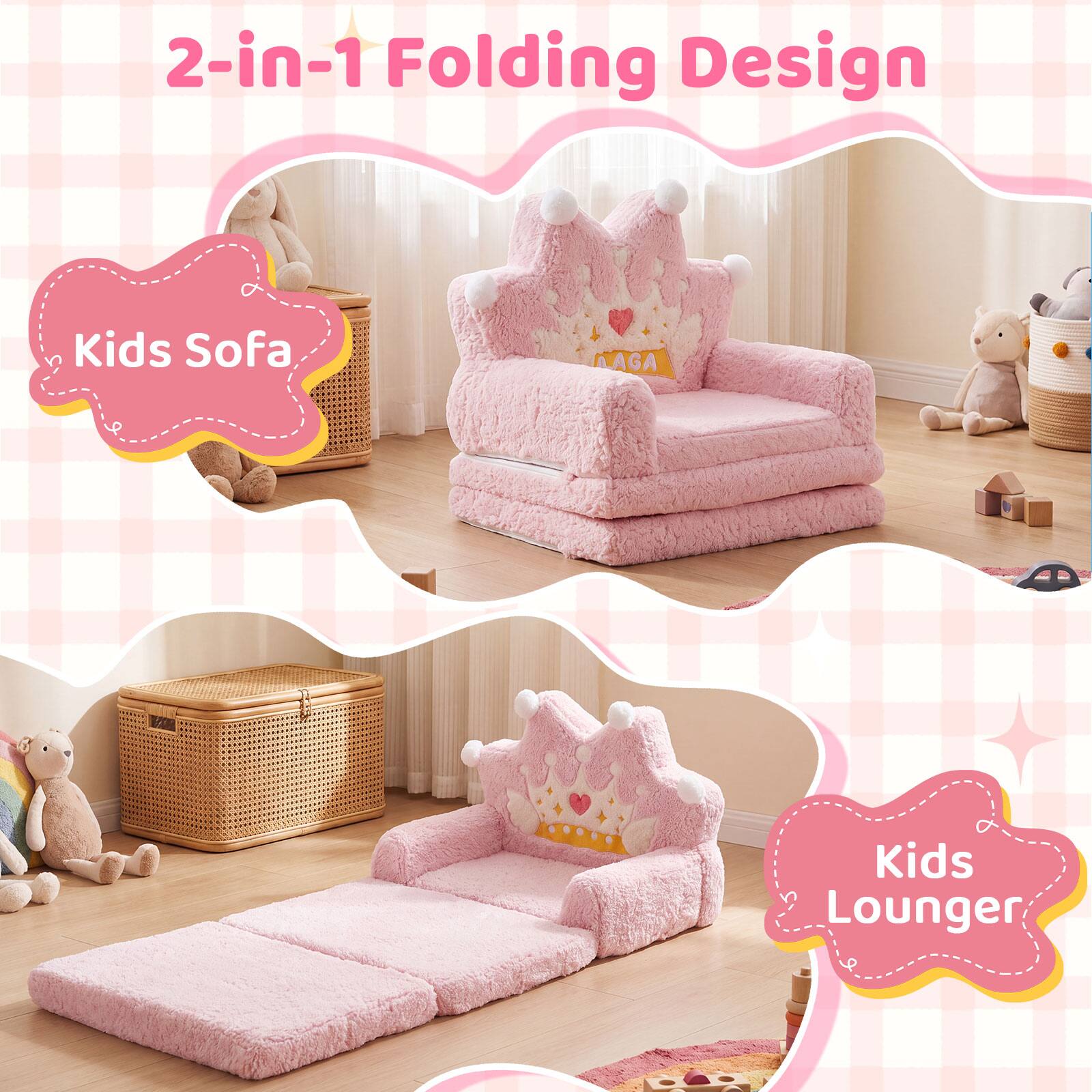 2-in-1 Folding Design

Kids Sofa

Kids Lounger