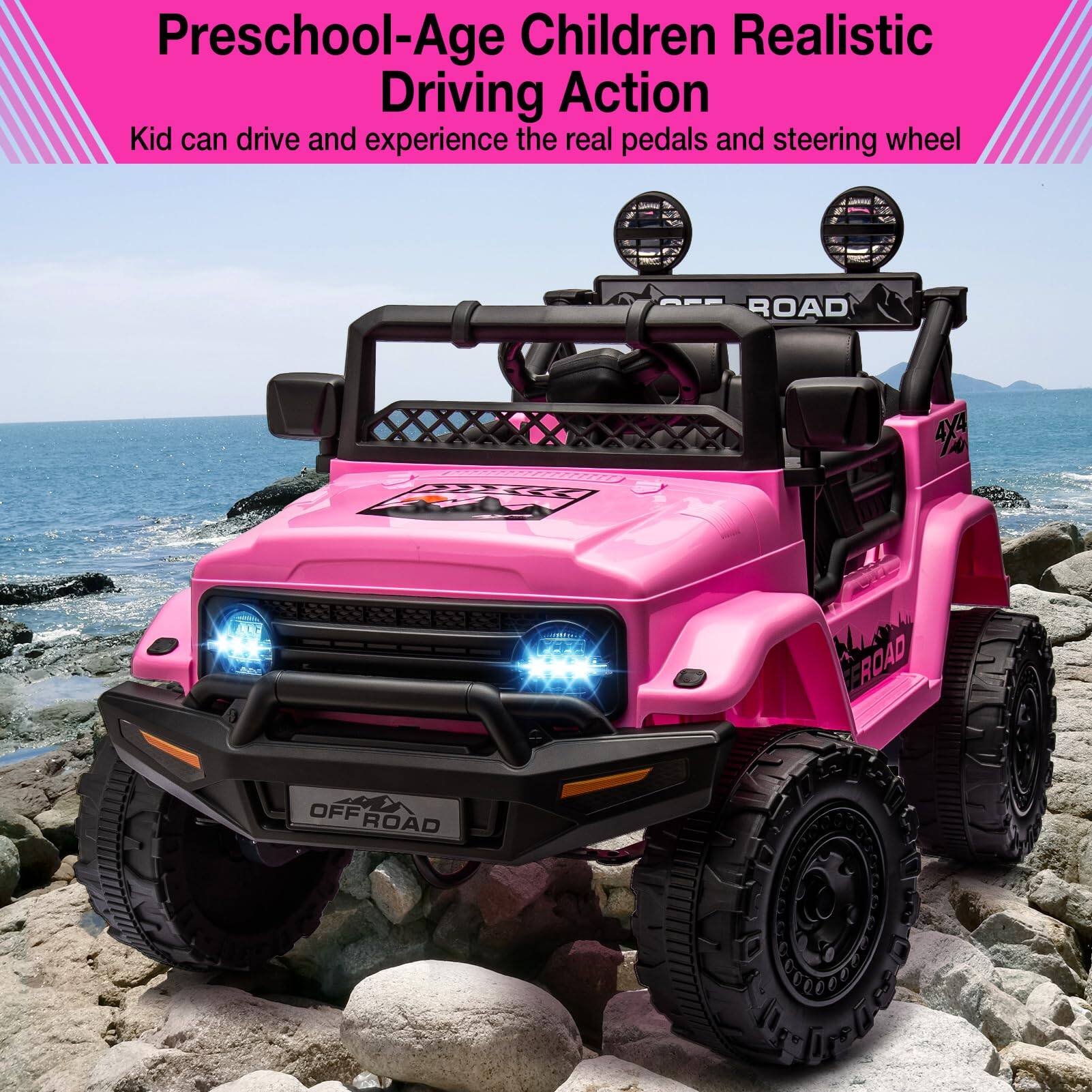 Preschool-Age Children Realistic Driving Action  
Kid can drive and experience the real pedals and steering wheel  

ROAD 4X4  
OFFROAD