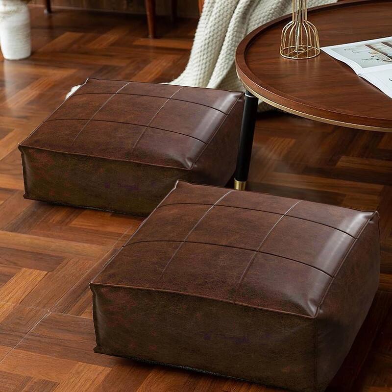 Alt View 2. wowmax - Faux Leather Storage Ottoman - Multi-Functional Foot Rest, Hidden Storage Stool for Living Room & Home Decor - Brown.