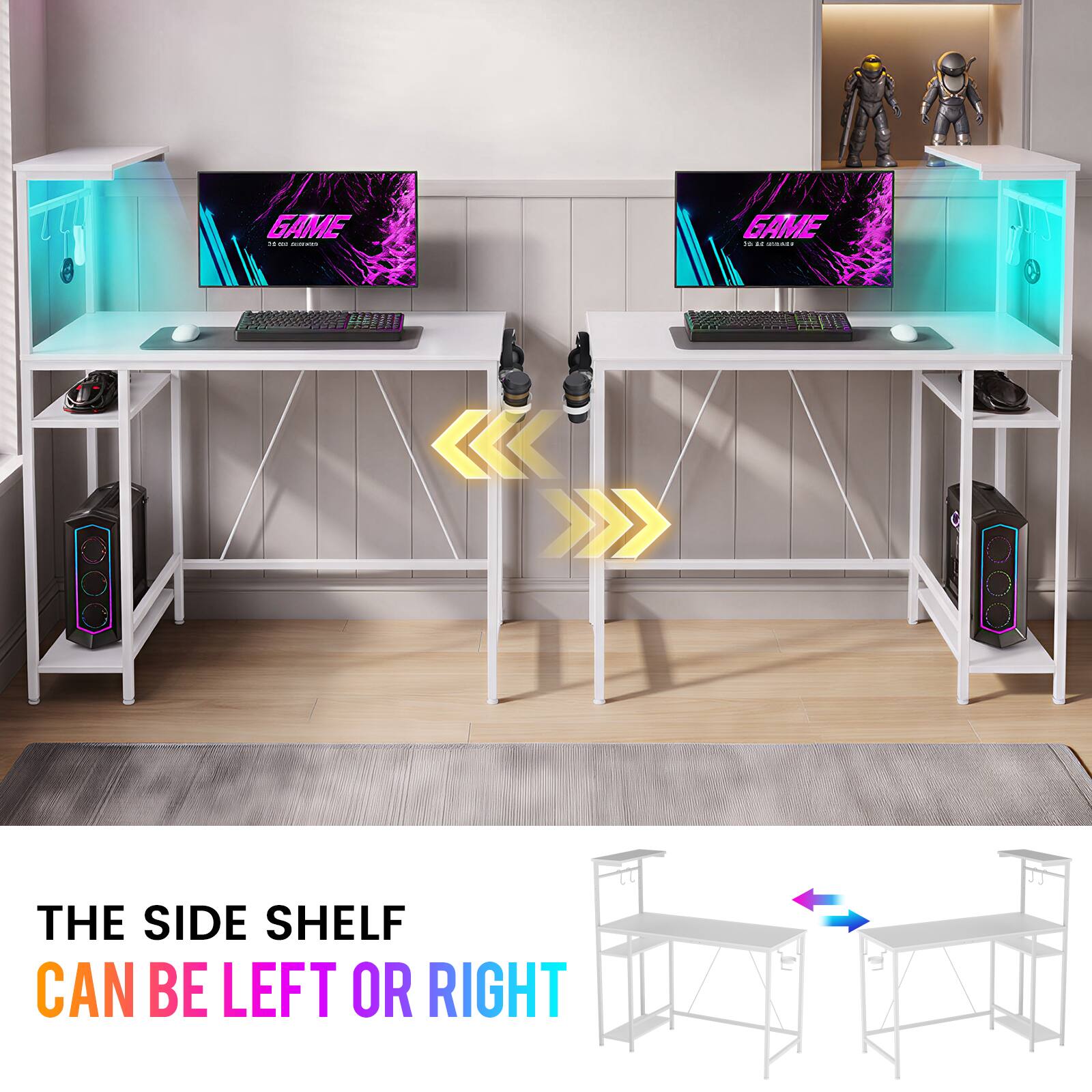 GAME H on 20.00

THE SIDE SHELF CAN BE LEFT OR RIGHT