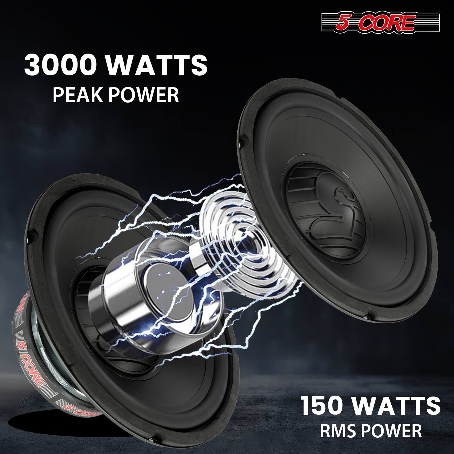 5 CORE  
3000 WATTS PEAK POWER  
150 WATTS RMS POWER