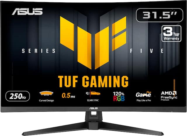ASUS - TUF Gaming 32" FHD VA 250Hz 0.5ms Curved Gaming Monitor with FreeSync Premium and HDR (DisplayPort, HDMI) - Black