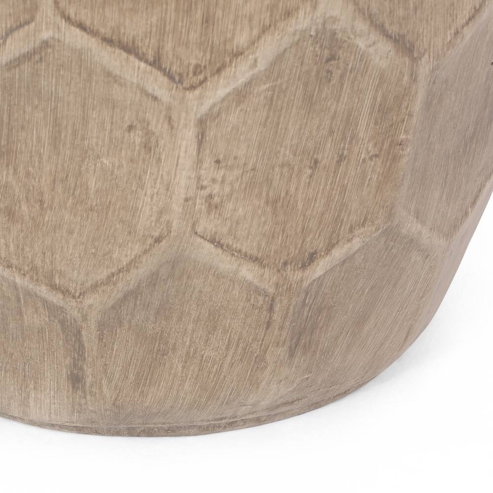 Alt View 4. Loheer - Loheer Lightweight Concrete Side Table Boho Outdoor End Table - Natural.