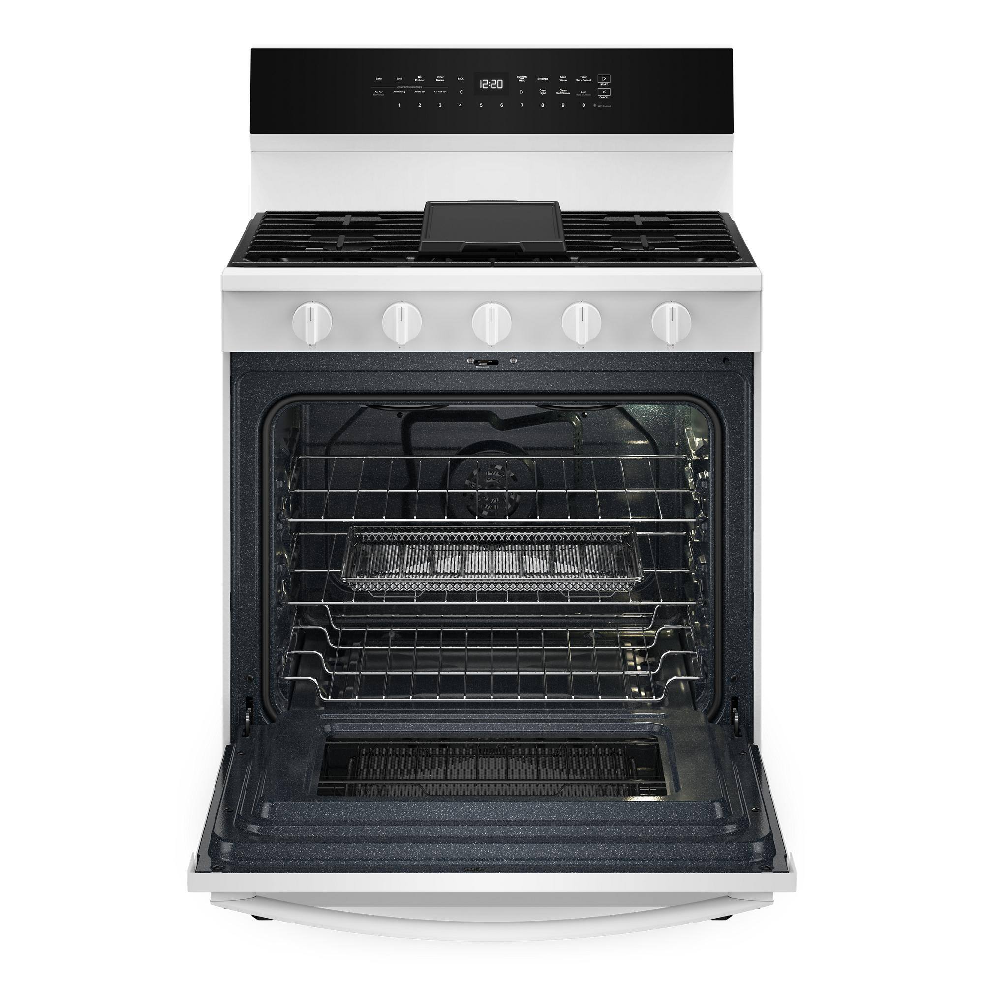 Alt View 1. Whirlpool - 5.0 Cu. Ft. Smart Freestanding Gas Range with Air Cooking Technology, No Preheat Air Fry and Steam/Self Clean - White.