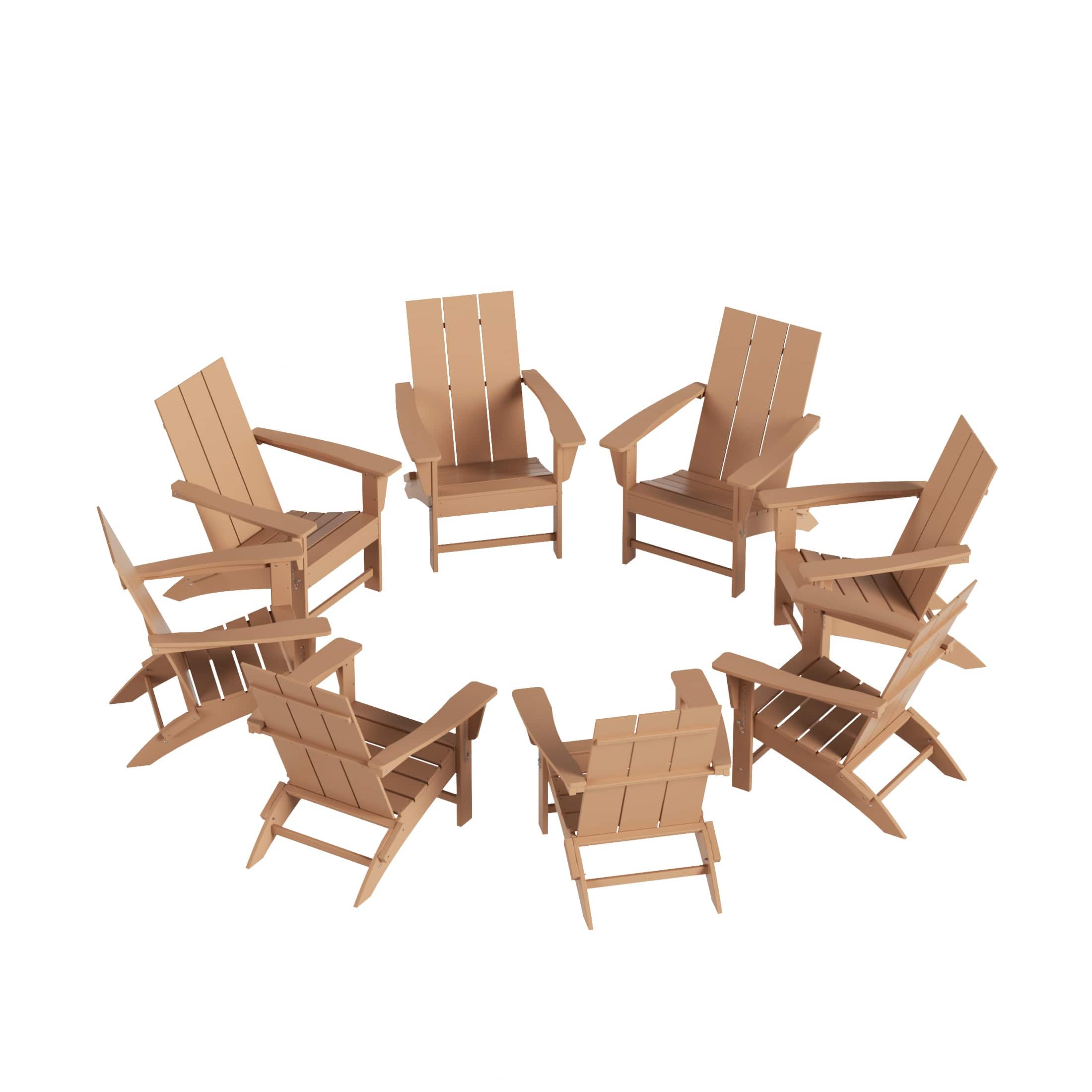 WestinTrends - Ashore 8-Piece Modern Poly Folding Adirondack Chair Set - Teak price history on PriceWatchPro