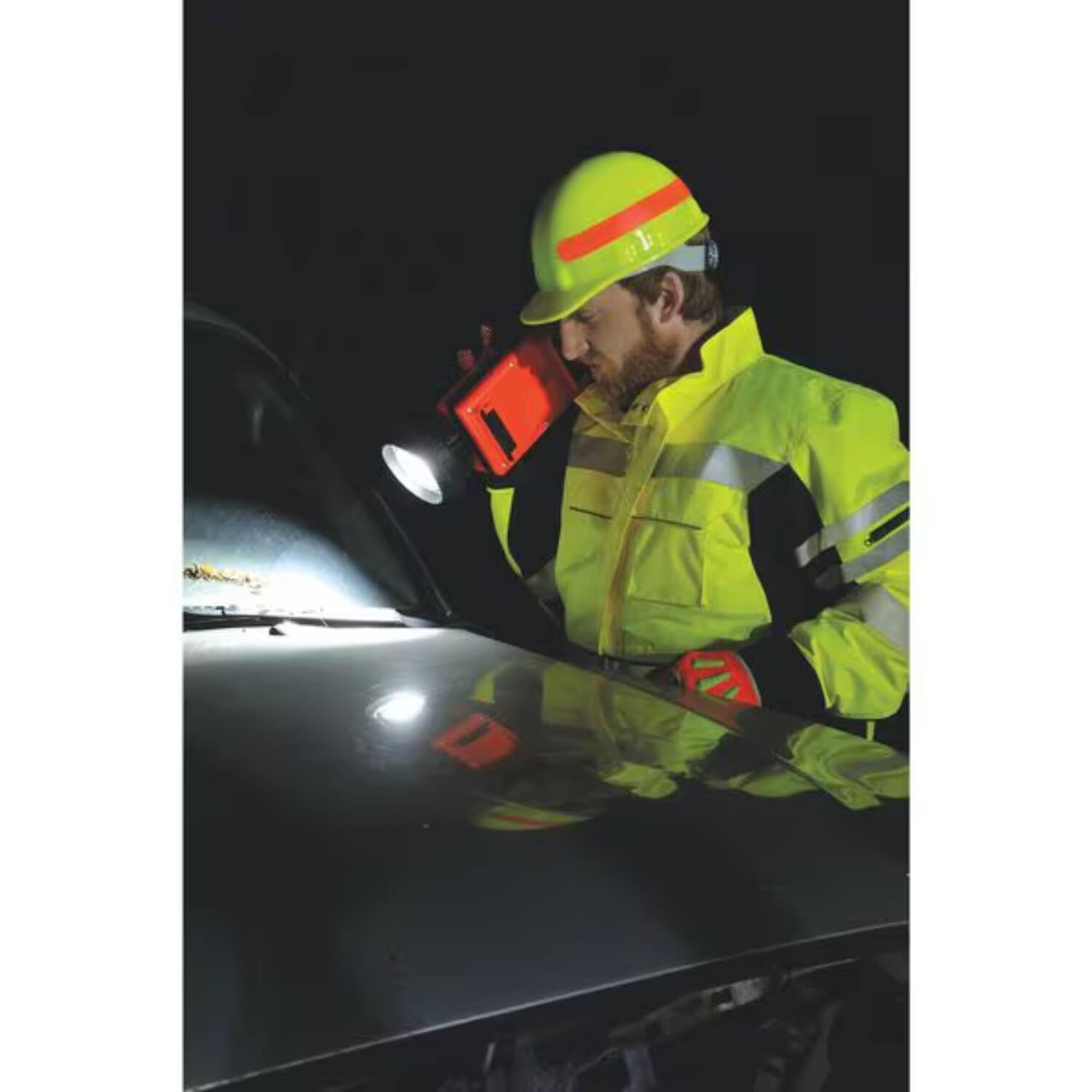 Back. Streamlight - Streamlight E-Flood LiteBox Standard System - 120V/100V AC/12V DC - Includes shoulder strap & mounting rack - Orange - Orange.