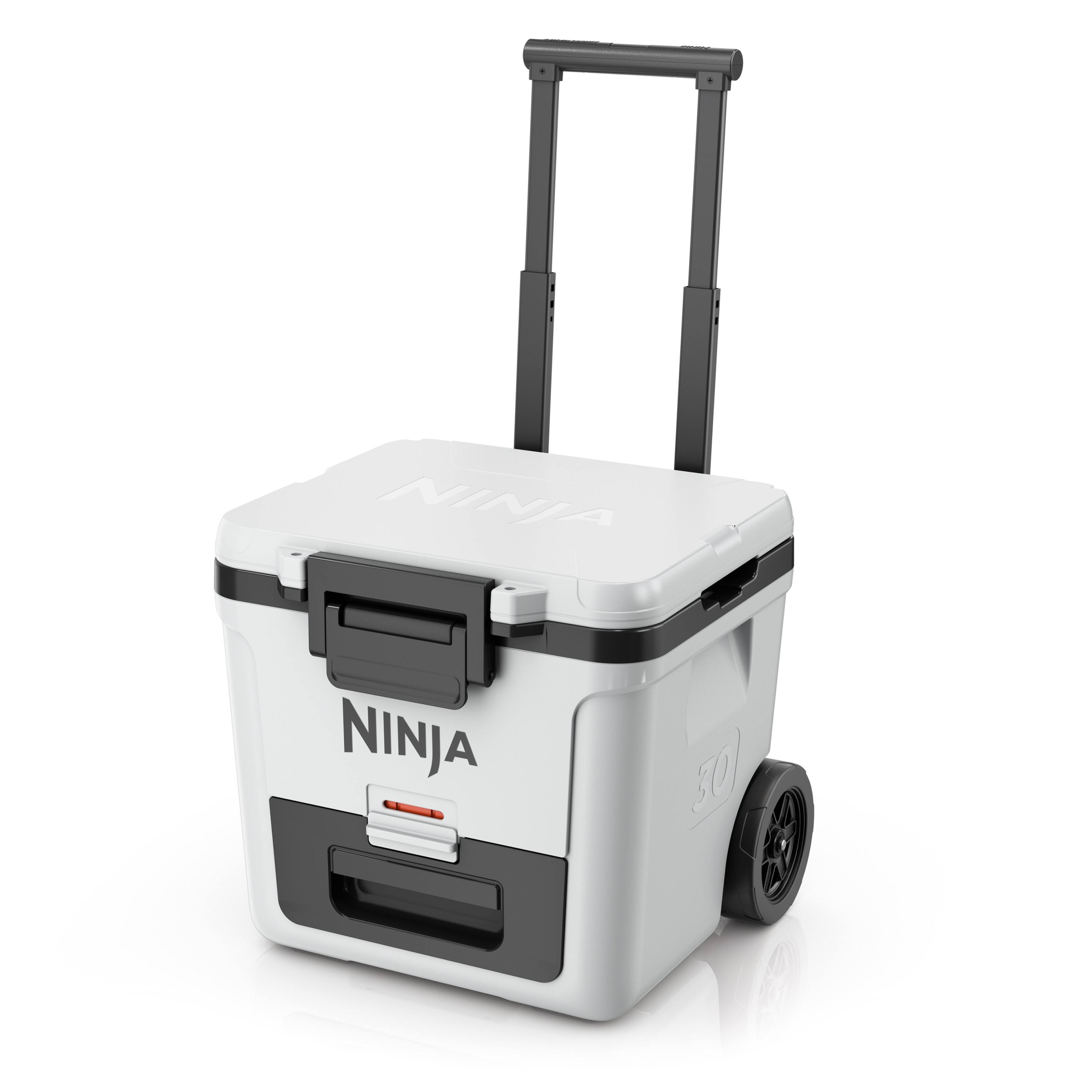 Ninja - FrostVault 30-qt. Wheeled Cooler with Cold Dry Zone - Cloud White