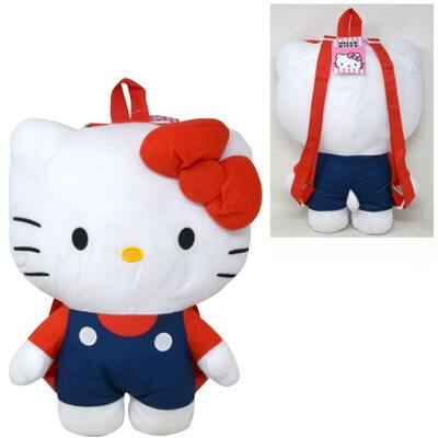 Hello Kitty Classic Overalls 16" Plush Backpack Hello Kitty Classic Overalls 16" Plush Backpack