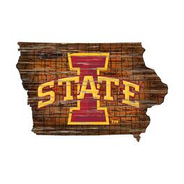Fan Creations - Iowa State Cyclones 23.5" x 23.5" Distressed State with Logo Sign - Multicolor