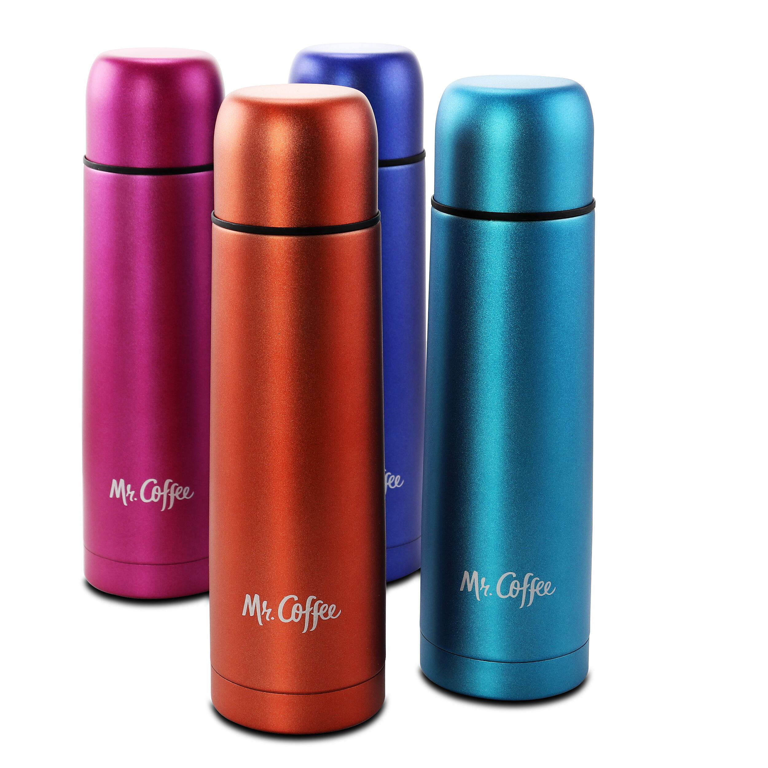 Mr. Coffee - Luster Javelin 4 Piece 16 Ounce Stainless Steel Thermal Travel Bottle Set Colors - Assorted