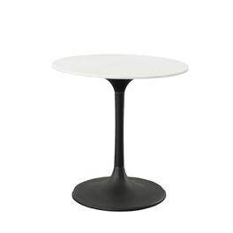 Carolina Chair & Table - Enzo 30" Round Marble Top Dining Table - Top - Black Base - White