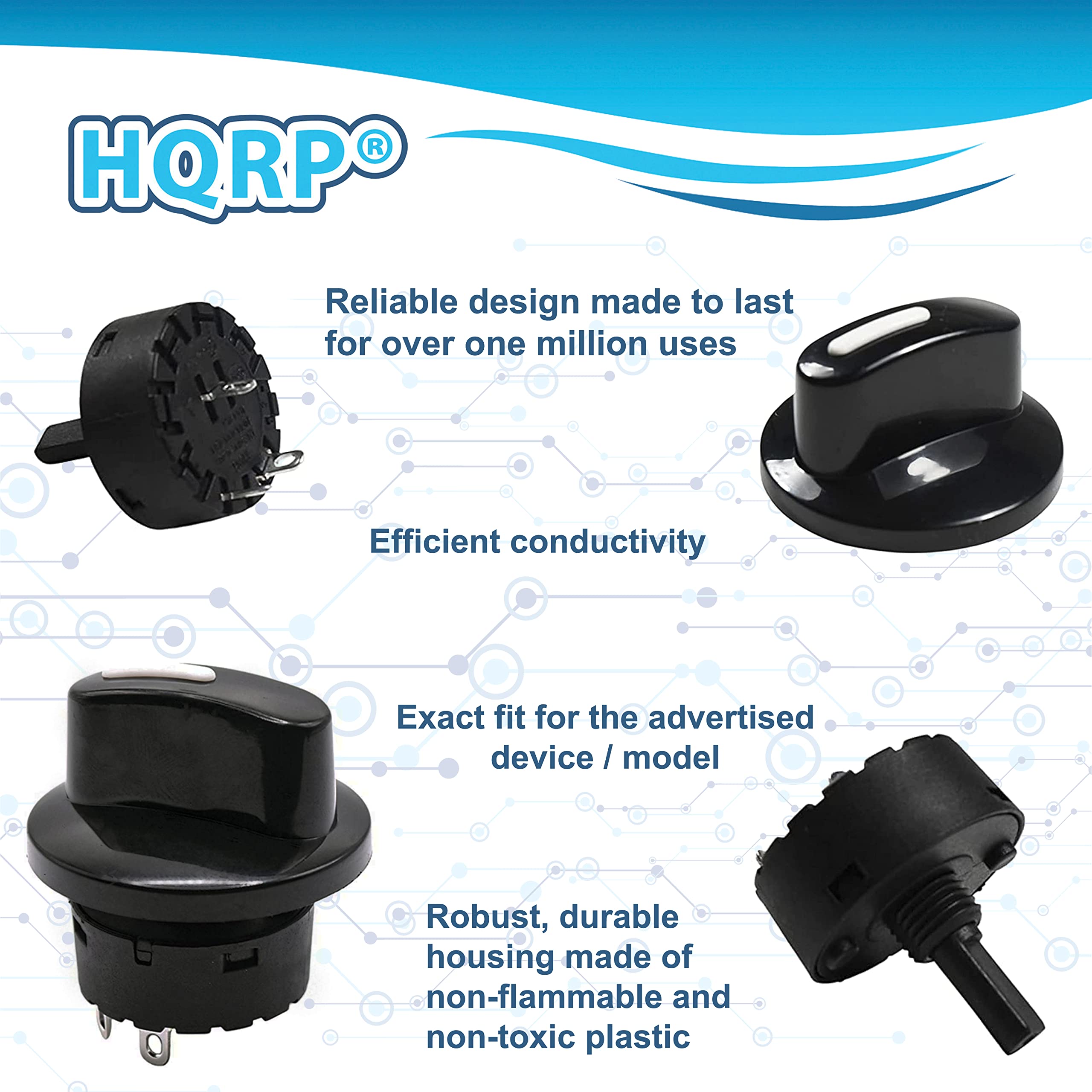 HQRP®

- Reliable design made to last for over one million uses
- Efficient conductivity
- Exact fit for the advertised device / model
- Robust, durable housing made of non-flammable and non-toxic plastic