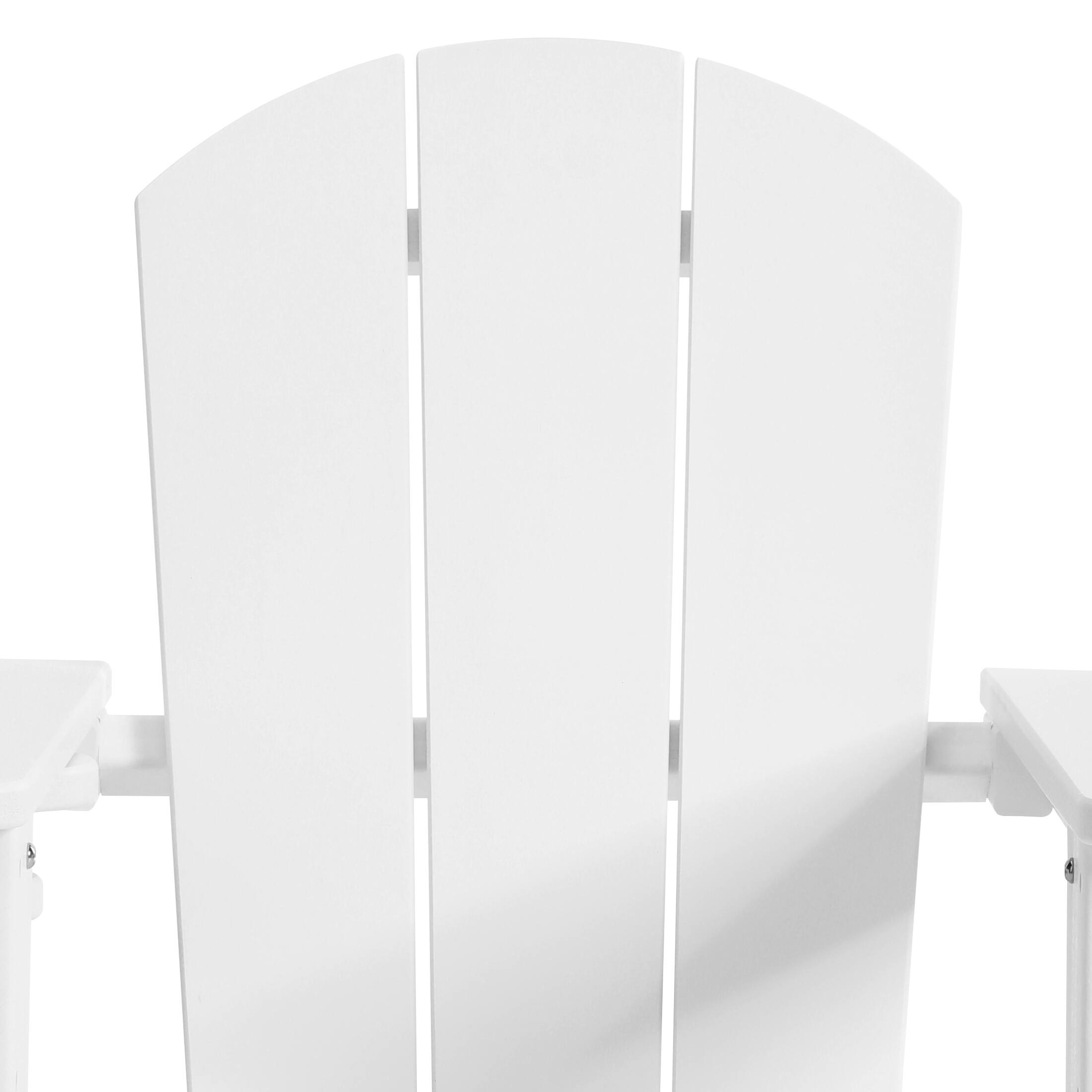 Alt View 3. WestinTrends - WestinTrends Malibu Kids Outdoor HDPE Plastic Adirondack Patio Chairs with Cup Holders (Set of 2) - White.