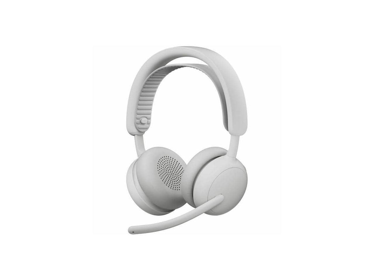 Front. Logitech - Logitech Zone Wireless 2 ES - Noise-Canceling Wireless Headset with Adaptive Hybrid ANC - Off-White - White.