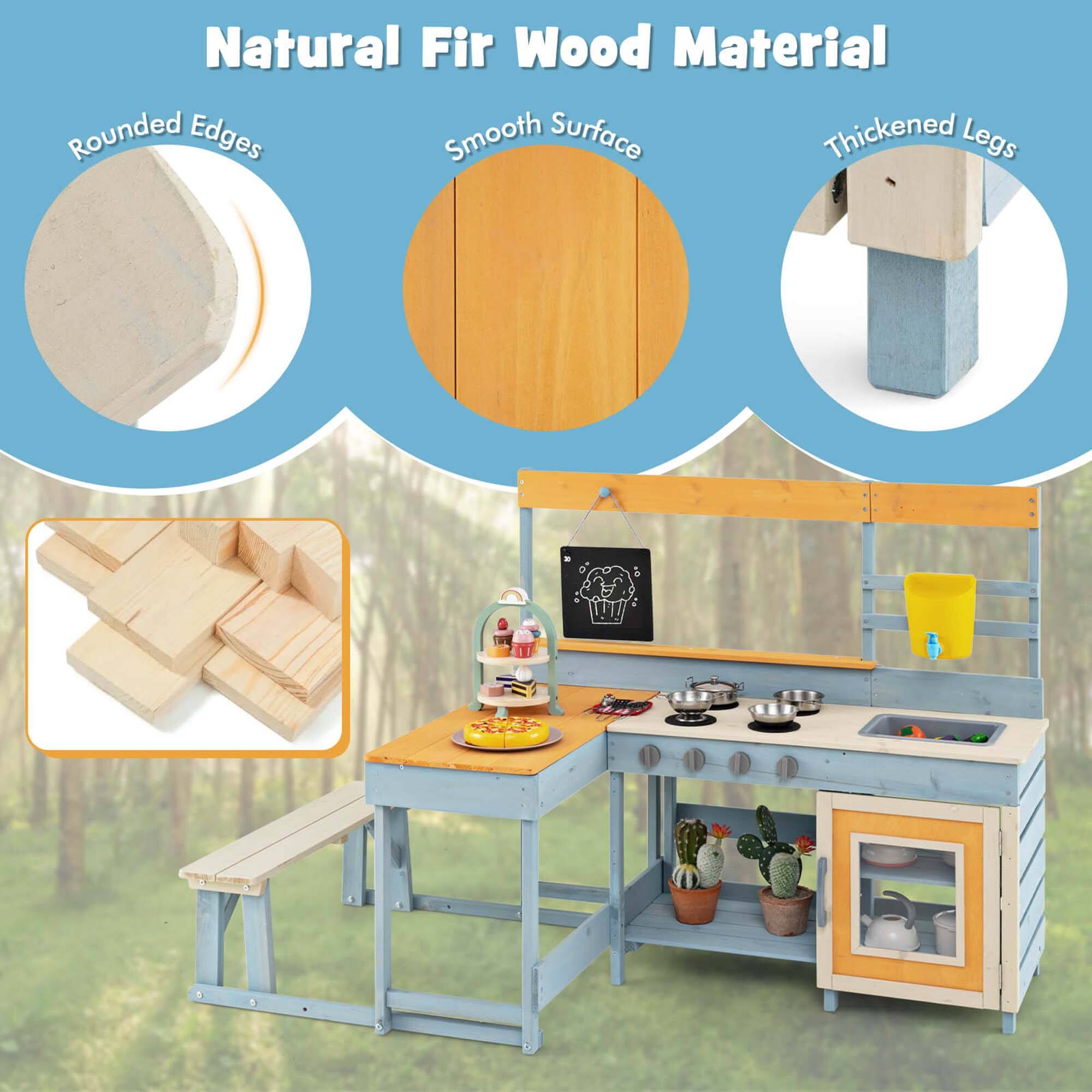Natural Fir Wood Material

- Rounded Edges
- Smooth Surface
- Thickened Legs