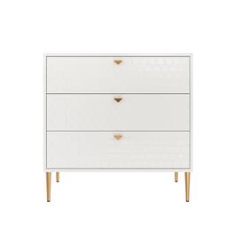Boyel Living - Accent Storage Cabinet with 3-Drawer Chest - White