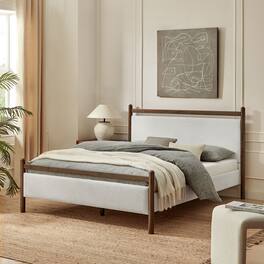 Ginny Platform Bed Frame by Modway - Wenge Heathered Ivory