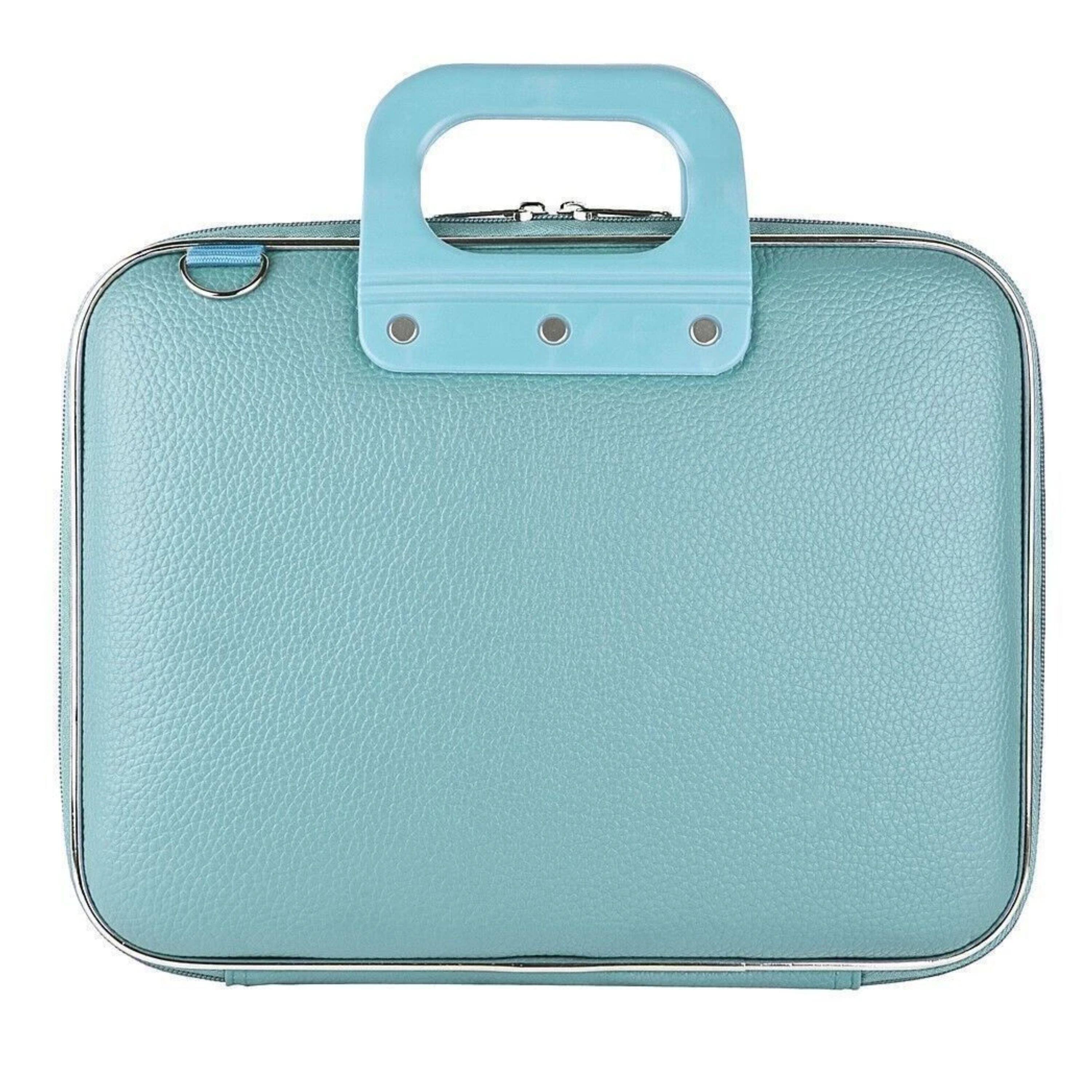 Left. Kitcheniva - Leather Laptop Case Shoulder Bag For 14" Laptop Aqua - Aqua.