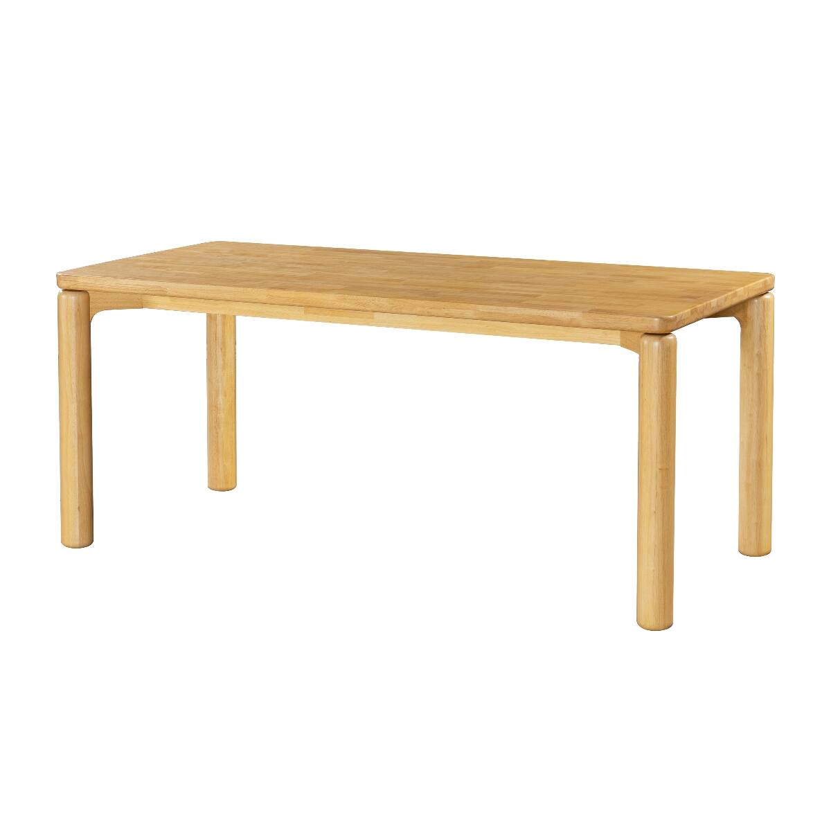 Loheer Solid Rubber Wood Dining Table, Finish Rectangular Table for Six ...