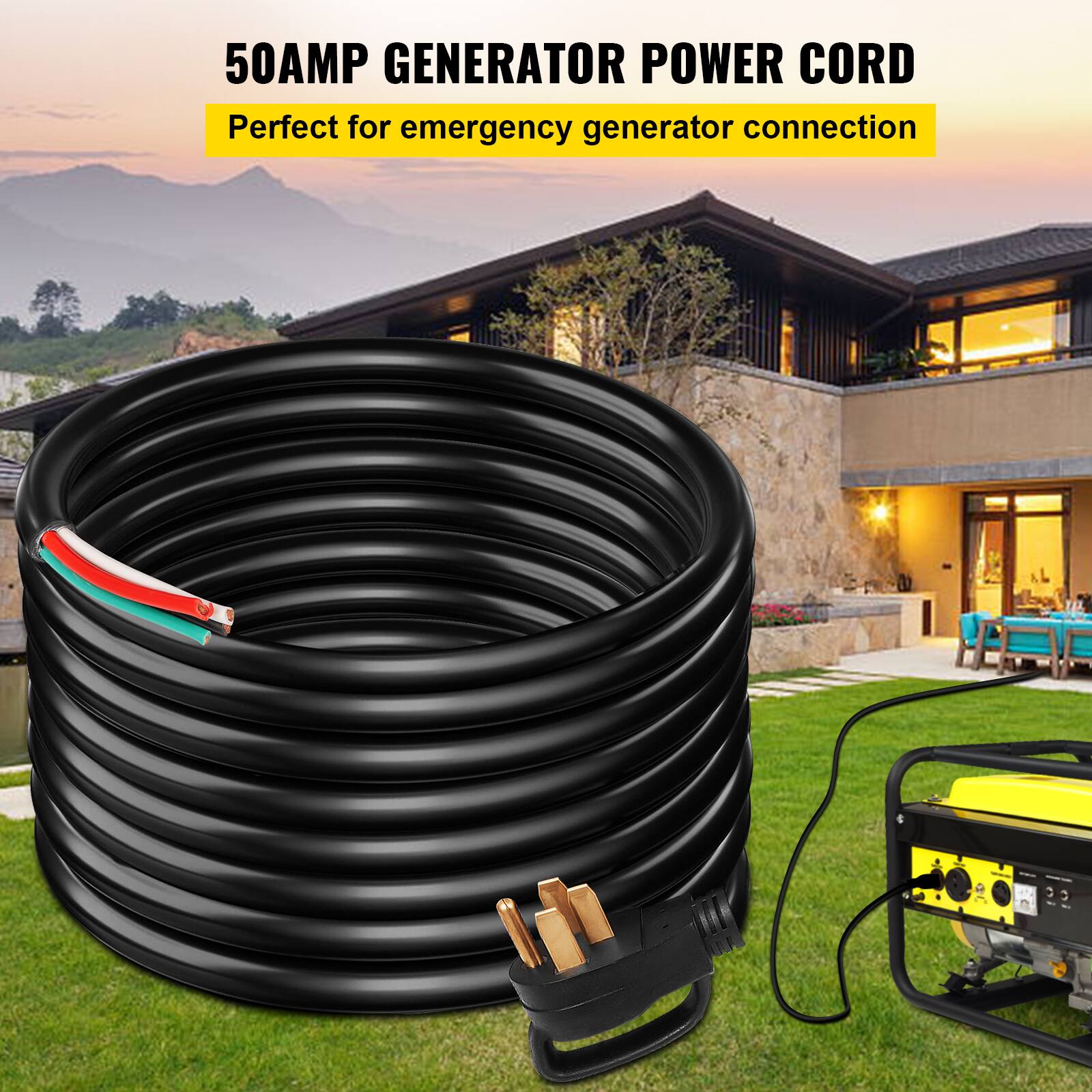 50AMP GENERATOR POWER CORD  
Perfect for emergency generator connection