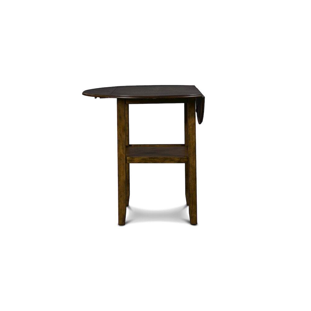 Alt View 2. New Classic Furniture - Gia 3-Piece 42" Wood Counter Drop Leaf Table Set - Brown.