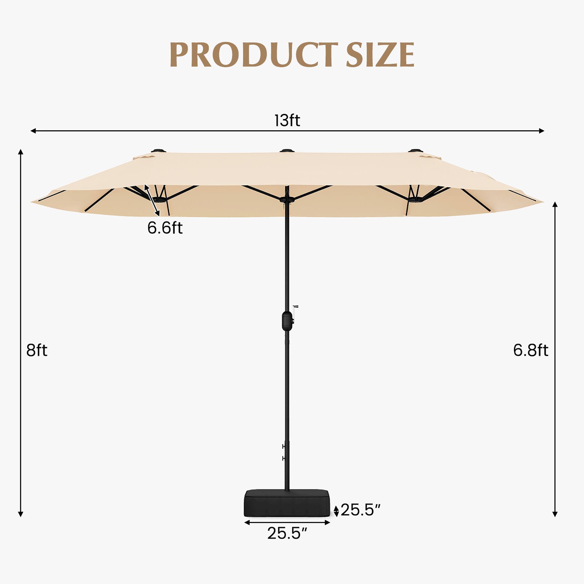 PRODUCT SIZE
13ft
6.6ft
8ft
6.8ft
25.5" 25.5"