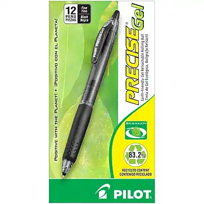 PLANETA! EL CON POSITIVO PLANET! THE WITH POSITIVE
PRECISEGel
PRECISEGel
12 PIEZAS
12 PENS
Negra
Black
PRECISEGel
PRECISEGel
83.2% RECYCLED CONTENT
CONTENIDO RECICLADO
PILOT
BE GREEN
BE GREEN