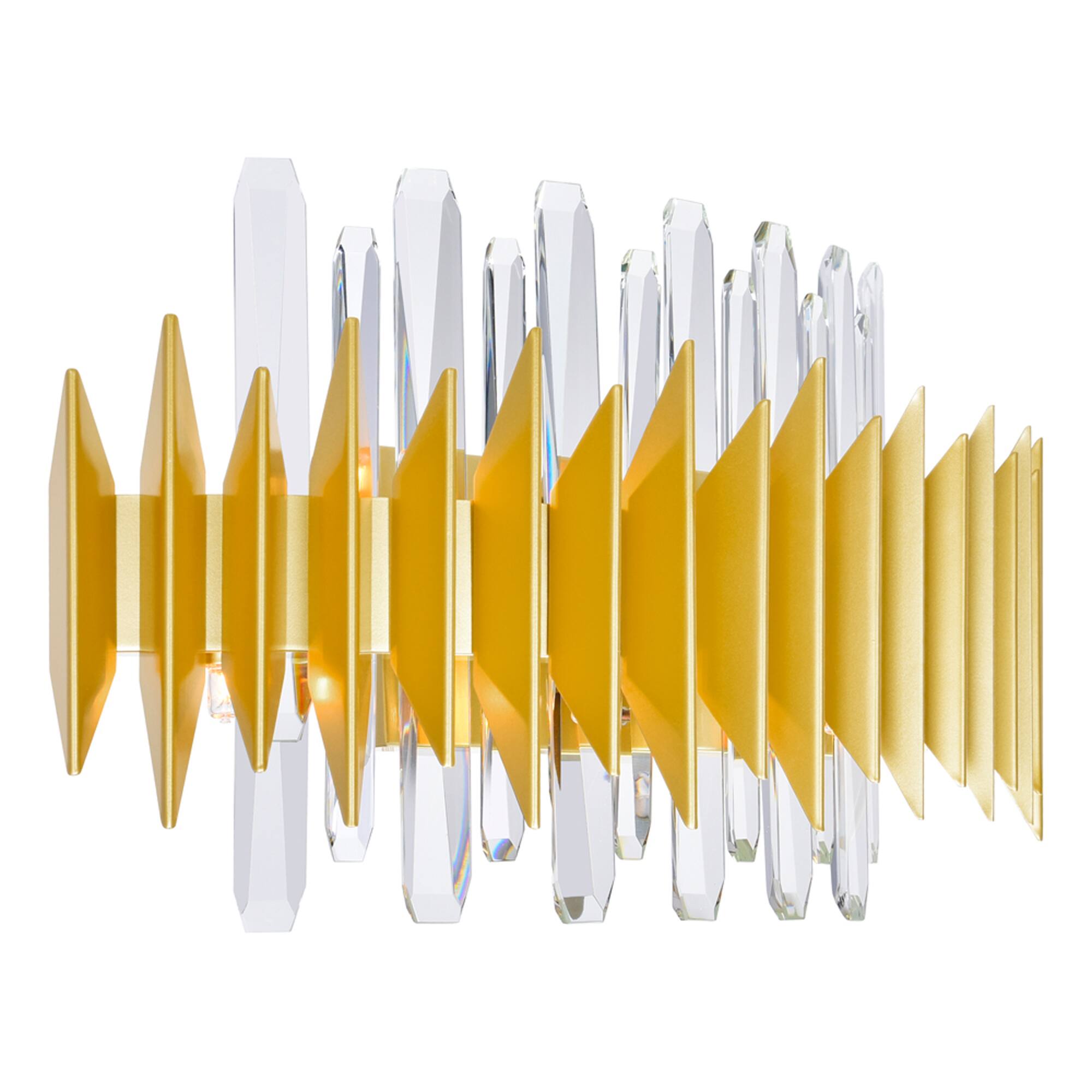 Left. CWI Lighting - Cityscape 7 Light Wall Sconce With Satin Gold Finish - Satin Gold.