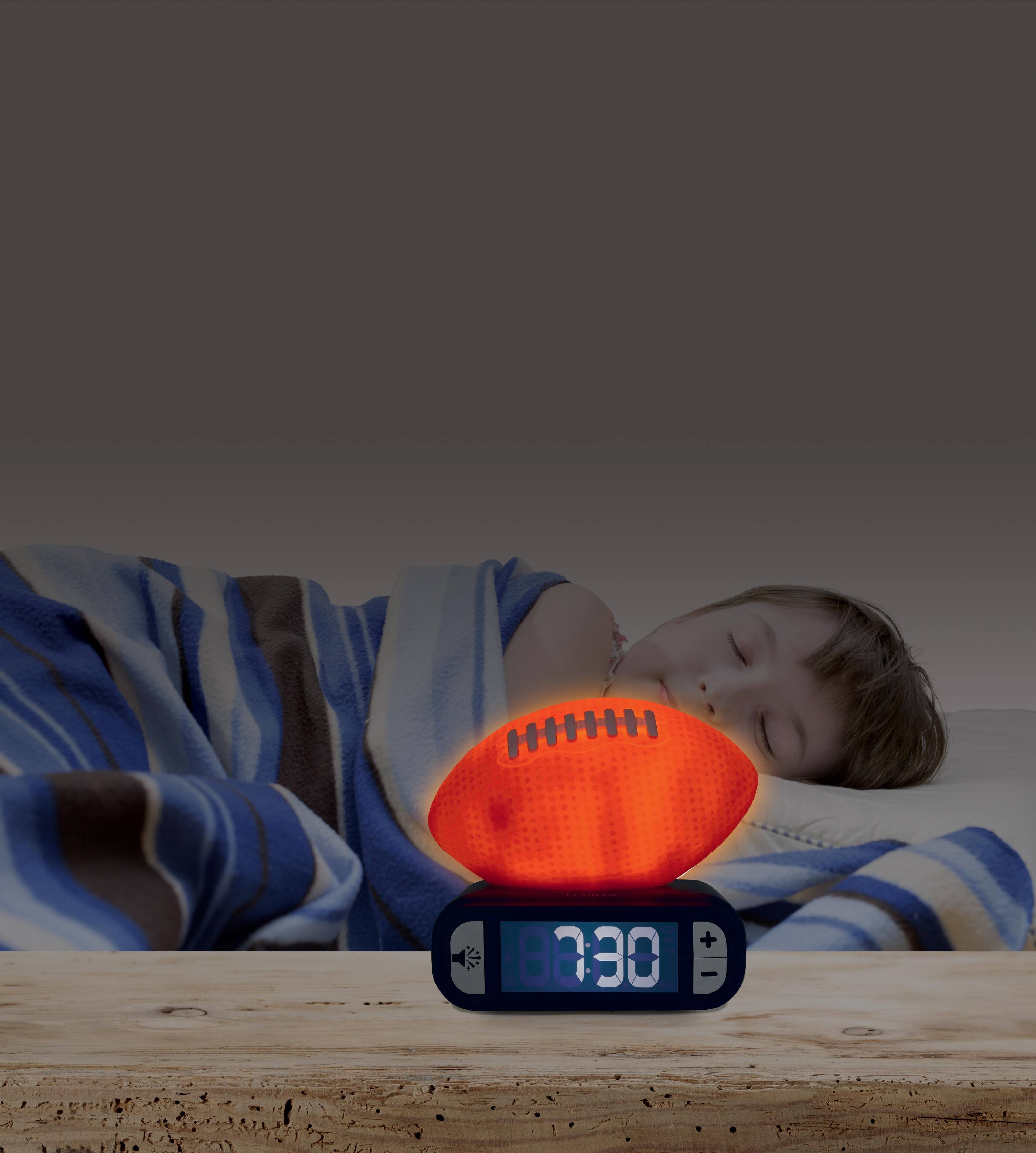 Alt View 5. Lexibook - Digital Alarm Clock with 3D American Football Night Light and Sound Effects - ORANGE.