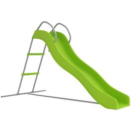 Qaba - Outdoor Slide for Kids Ages 3-8, 5.7FT Freestanding Wave Slide, Climbing Step Ladder, Playground Equipment for Backyard