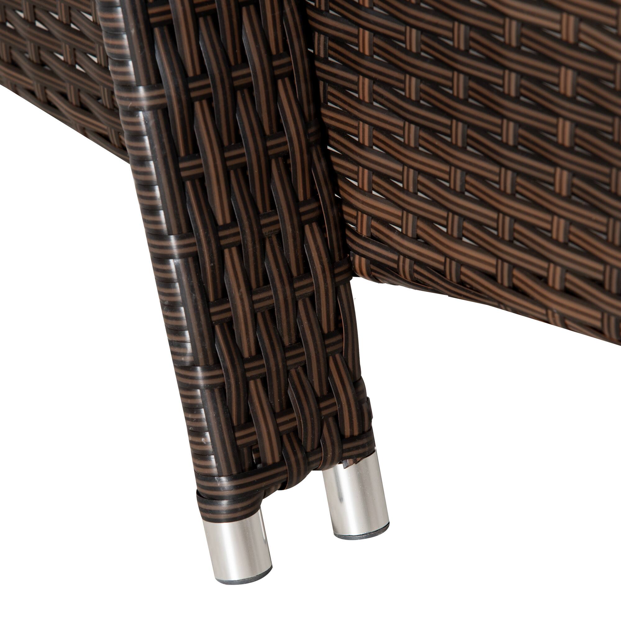 Alt View 8. Outsunny - Wicker Outdoor Chaise Lounge Chair Set of 3 with Side Table, 5-Level Adjustable Backrest PE Rattan Pool Lounge Chair - Brown, Gray.