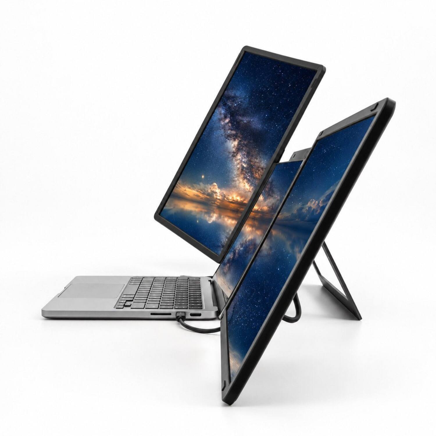 Alt View 10. INVZI - MagHub Dual 16" Laptop Screen Extender with Two Detachable 1920 x 1200 IPS Displays, USB-C & Mini HDMI.