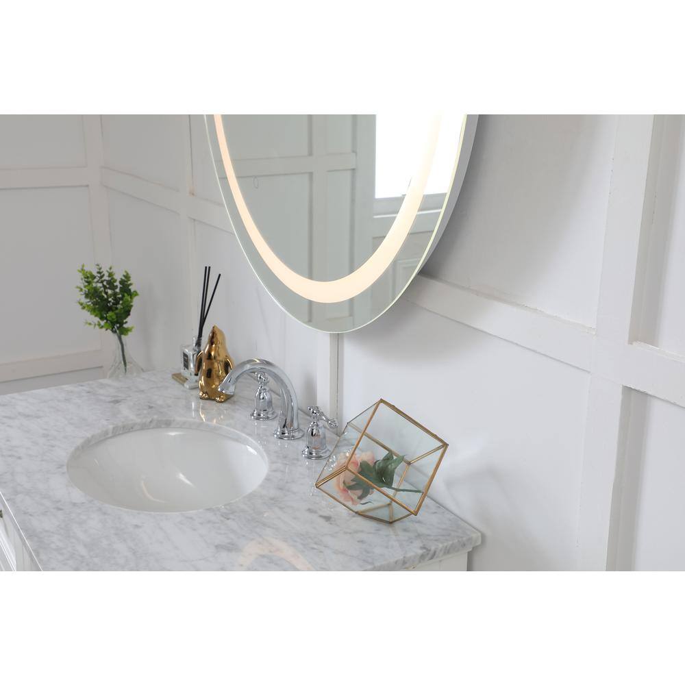 Alt View 3. Elegant Decor - Helios 36 inch Hardwired LED mirror - Silver.