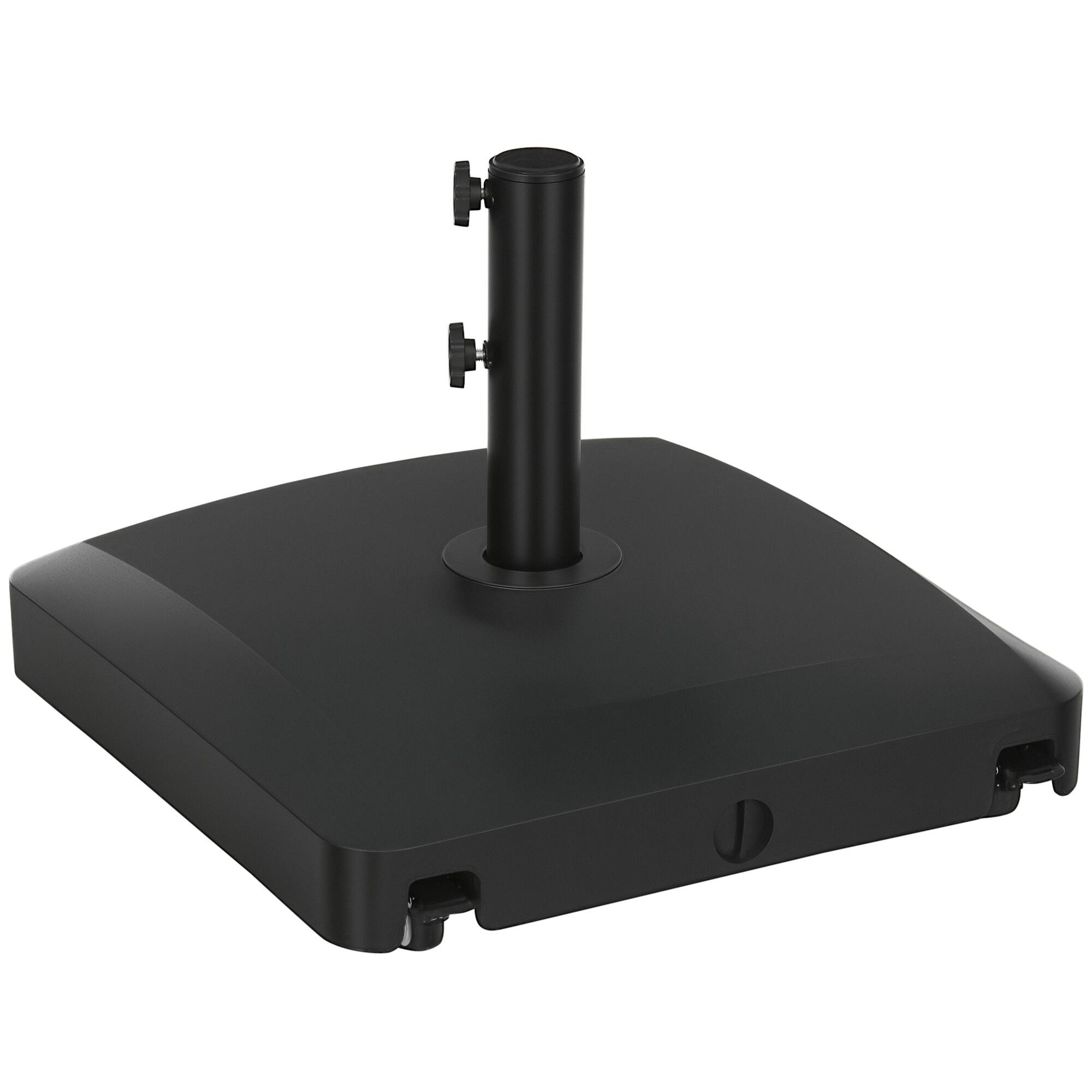 Outsunny - Patio Umbrella Base with Wheels, 53lbs Water or 66lbs Sand Filled, Heavy Duty Outdoor Umbrella Stand Holder - Black price history on PriceWatchPro