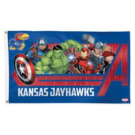 WinCraft - Kansas Jayhawks 3' x 5' Single-Sided Deluxe Avengers Flag - Multicolor