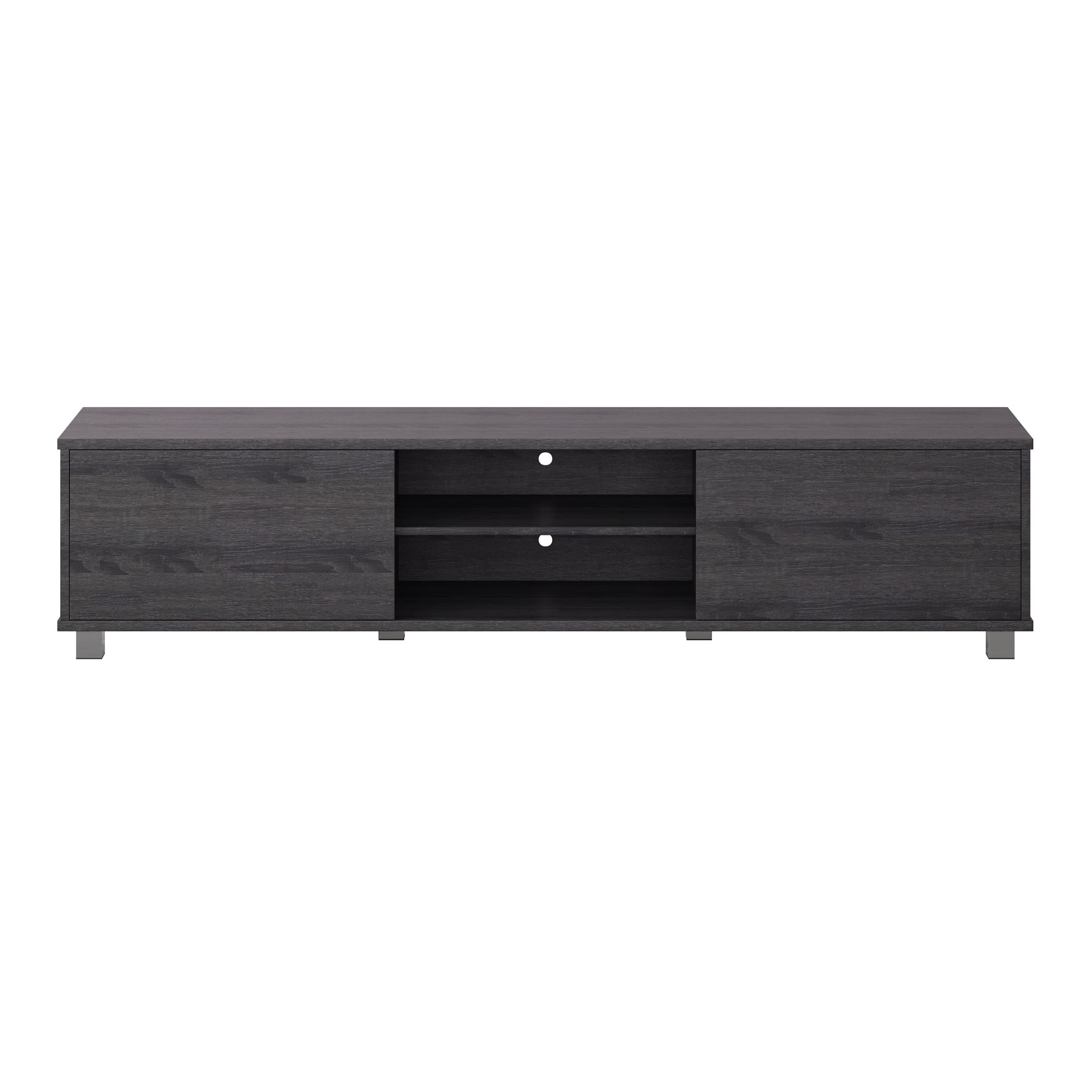 Front. CorLiving - Hollywood Collection TV Stand with Open and Closed Cabinets for Most TVs up to 85" - Dark Gray.