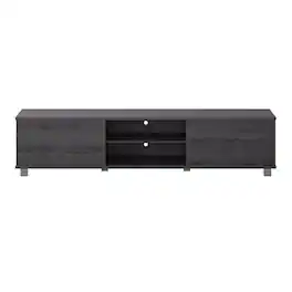CorLiving - Hollywood Collection TV Stand with Open and Closed Cabinets for Most TVs up to 85" - Dark Gray