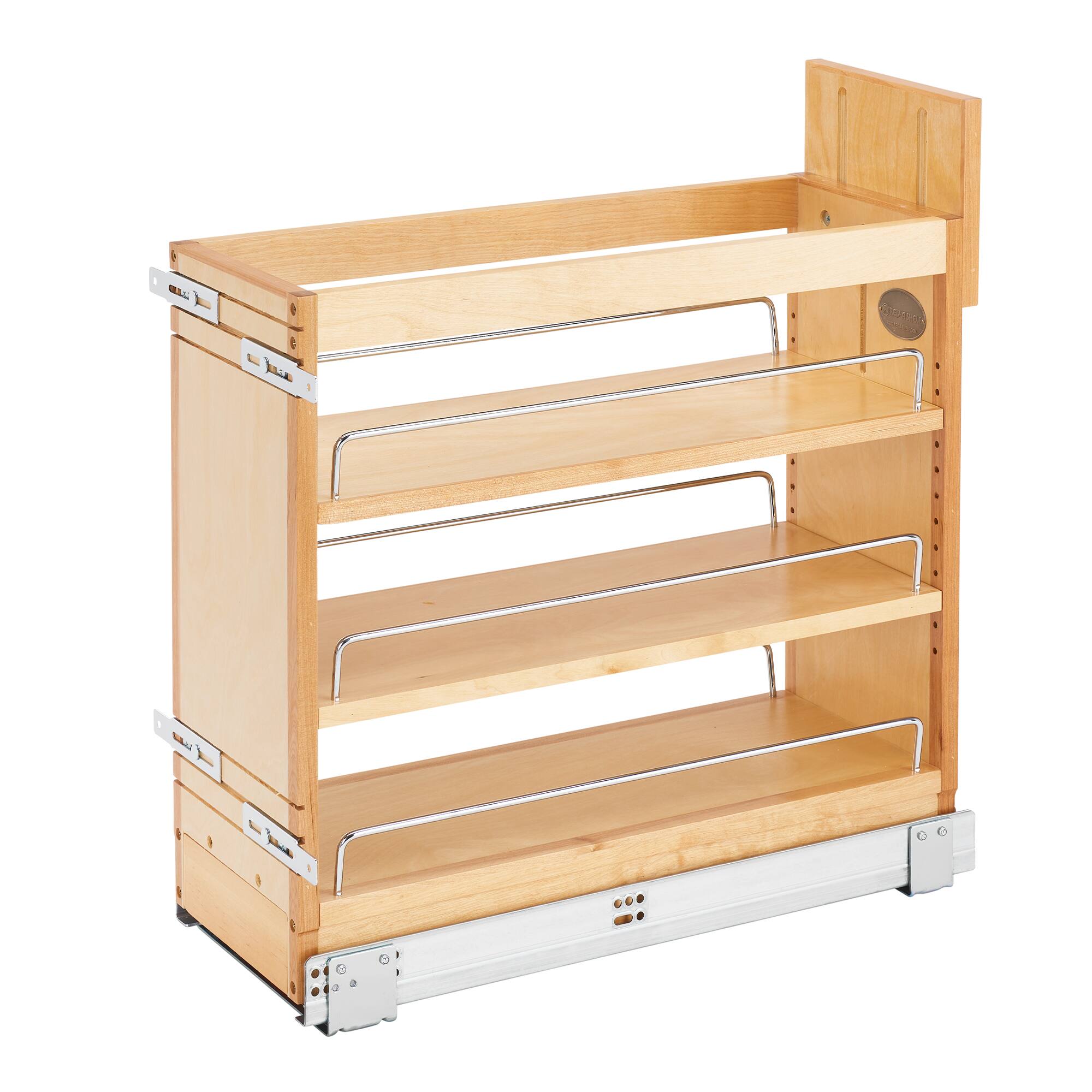 Rev-A-Shelf - 8" Door/ Drawer Base Cabinet Organizer Soft-close, 448-BDDSC-8C - Natural Maple
