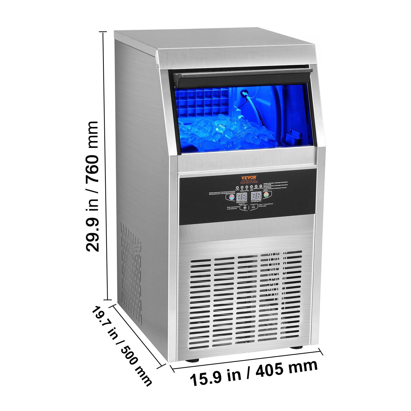 29.9 in / 760 mm  
19.7 in / 500 mm  
15.9 in / 405 mm