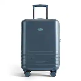 Bagsmart - Getaway 20" Carry-On Luggage, 100% PC Expandable Hardside Suitcase with 360° Double Spinner Wheels & TSA Lock, 40-48L - Denim Blue
