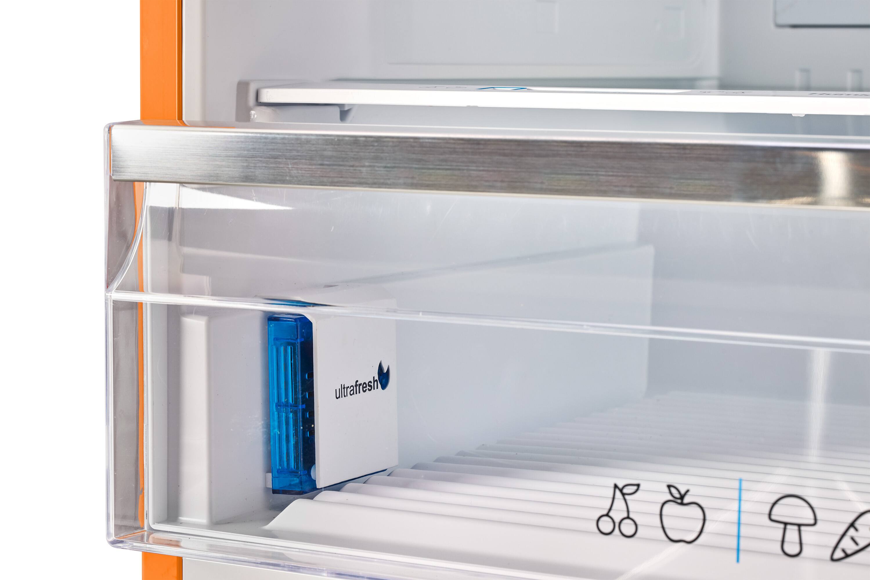 Alt View 4. Unique Appliances - Classic Retro 16.7 cu.ft Bottom Freezer Counter Depth Refrigerator - Creamsicle Orange.